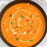 Roasted Red Pepper Gouda Soup.