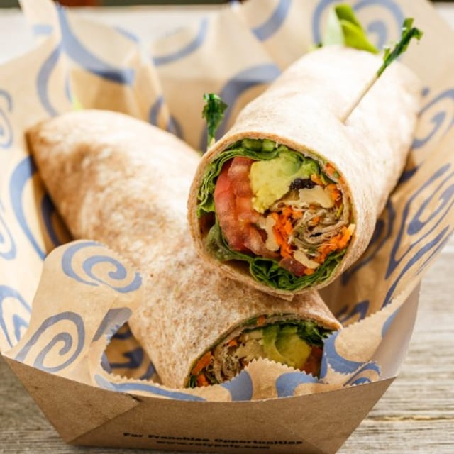Nutty Avocado Sandwich Wrap.