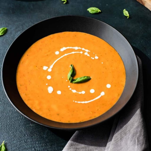Tomato Basil Bisque Soup.