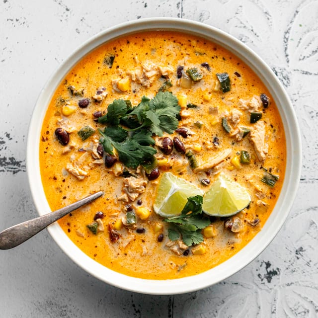 Chicken & Poblano Pepper Soup.