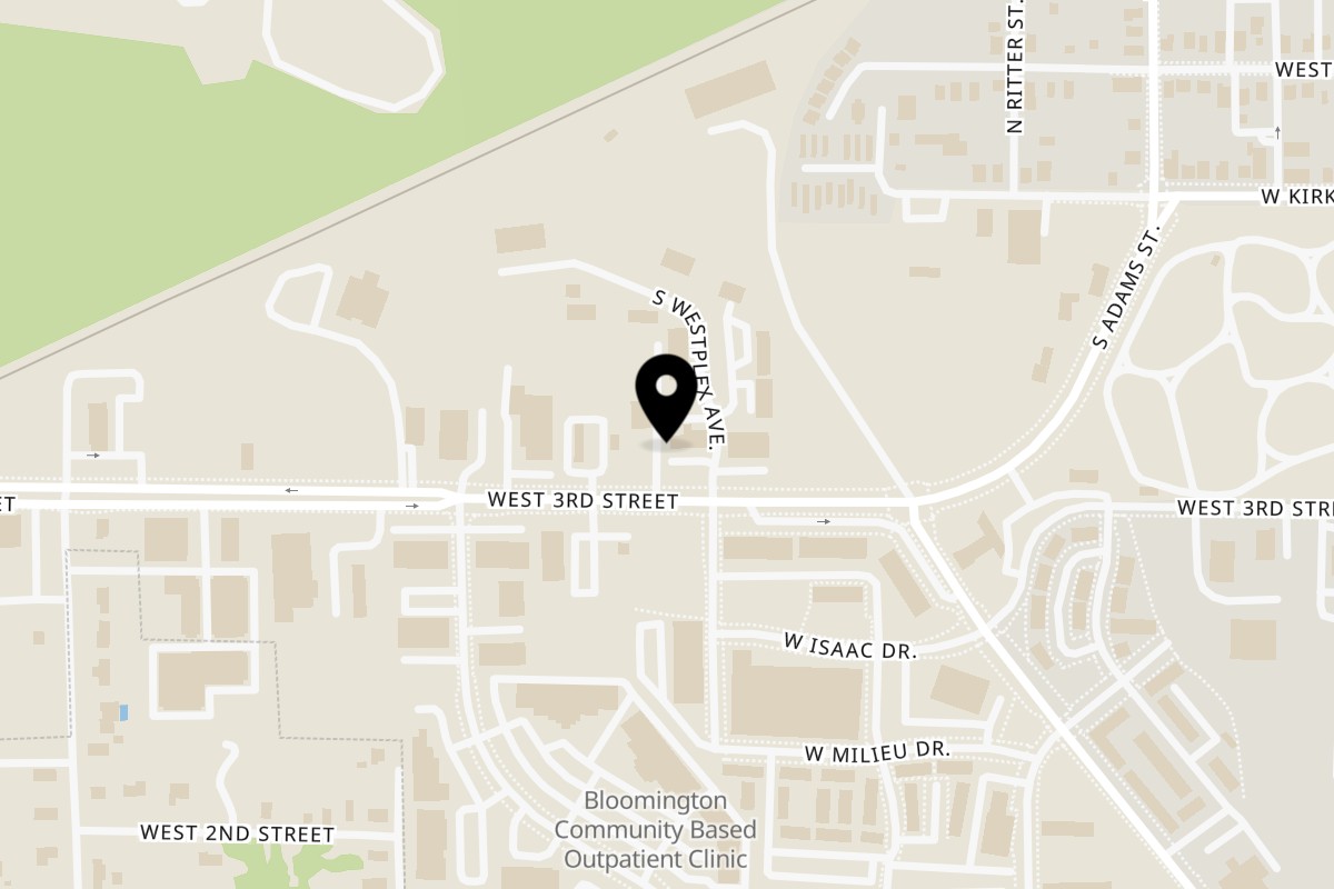 Map showing the location of Roly Poly Westplex on 1616 W 3rd St in Bloomington